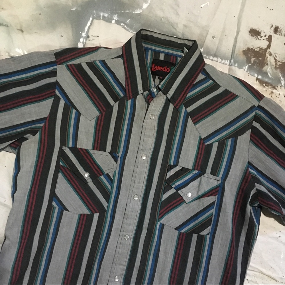 SOLD ON ETSY, NFS men’s Laredo pearl snap shirt M - Picture 5 of 8